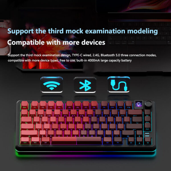 WEIKAV WK75 Tri-Mode RGB Mechanical Keyboard with TFT Screen - Image 2