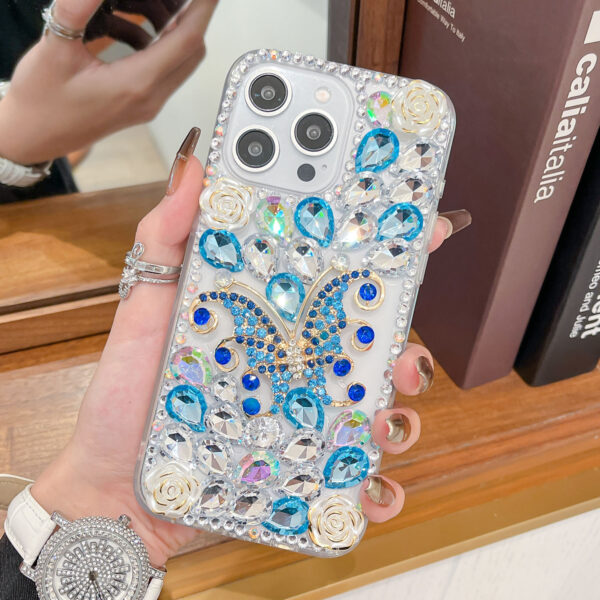 Rhinestone Butterfly Flower Luxury Phone Case - Image 2