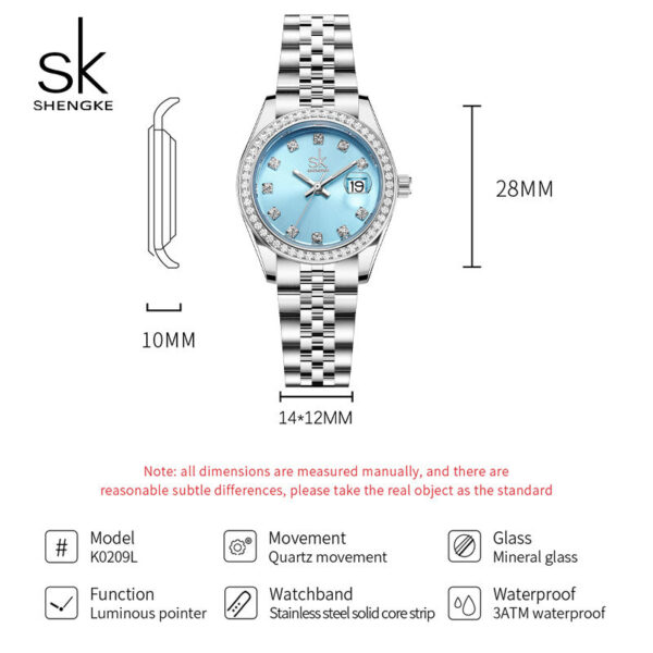 SK Women's Crystal Diamond Dress Watch - Image 2