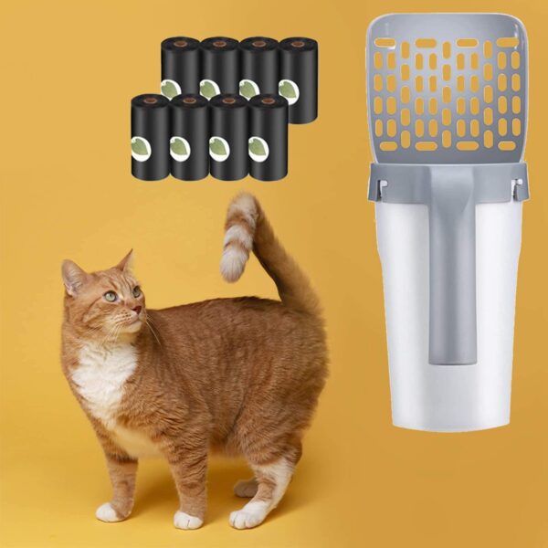 CleanPaw Scooper Pet Waste Disposal Portable Integrated Cat Litter Shovel Kitten Dog Litter Scooper With Poop Bags - Image 5