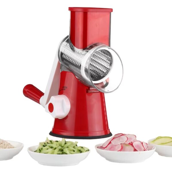 Manual Rotating Vegetable Cutter – Multi-Functional Kitchen Roller Slicer, Grater & Shredder