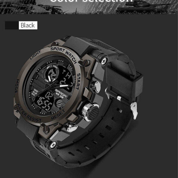 SANDA 739 Multifunction Men's Sports Watch – Dual Analog-Digital Display, Waterproof & Shock-Resistant