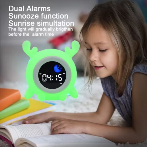 Kids Color-Cue Sleep Trainer Clock with Night-Light & Alarm
