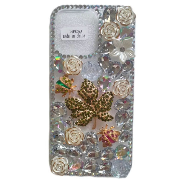 Luxury Rhinestone Maple Leaf for iPhone case Maple Leaf Protective Cover