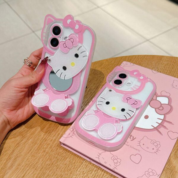 Kitty iPhone Case with Mirror & Stand