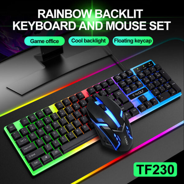 TF230 Rainbow Wired Gaming Keyboard & Mouse Combo - Image 2