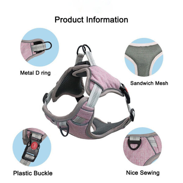 Adjustable Cotton Pet Harness Vest with Night Reflective Strip🐶 - Image 10